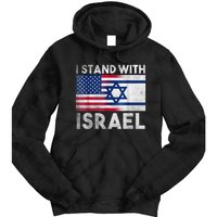 I Stand With Israel - Pray For Israel - US and Israel Flag Tie Dye Hoodie