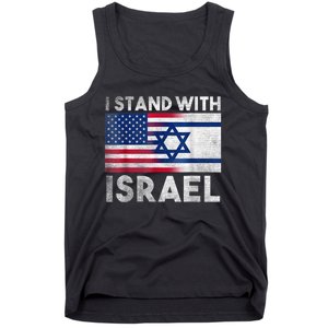 I Stand With Israel - Pray For Israel - US and Israel Flag Tank Top