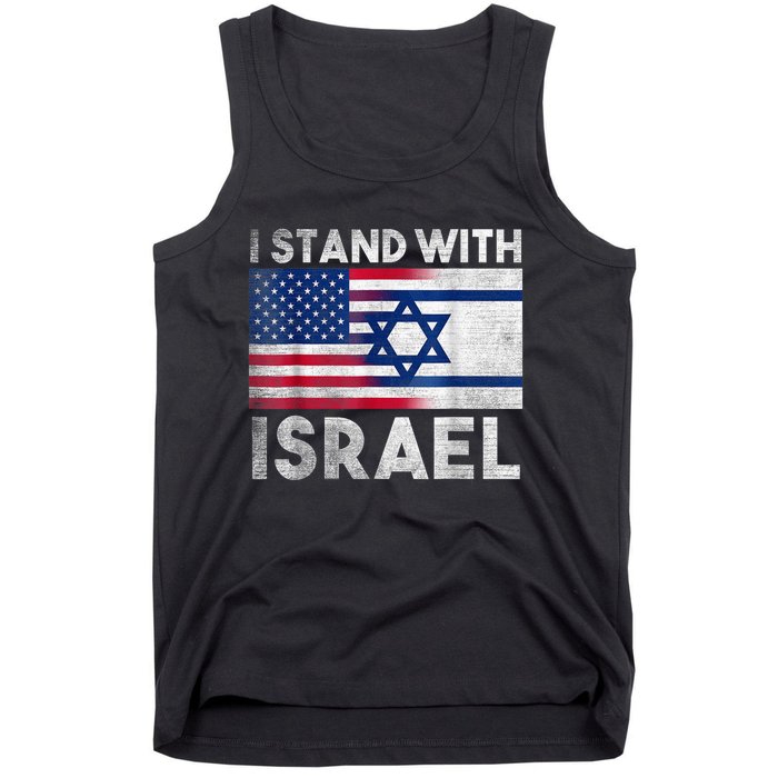 I Stand With Israel - Pray For Israel - US and Israel Flag Tank Top