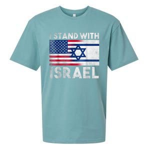 I Stand With Israel - Pray For Israel - US and Israel Flag Sueded Cloud Jersey T-Shirt