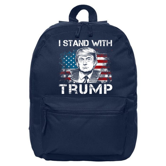 I Stand With Trump Pro Trump Supporter Free Trump 16 in Basic Backpack