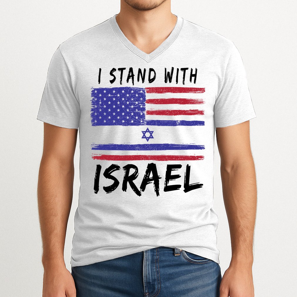 I Stand With Israel Support Israel V-Neck T-Shirt