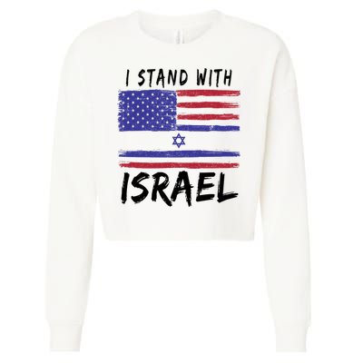 I Stand With Israel Support Israel Cropped Pullover Crew
