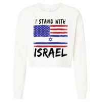 I Stand With Israel Support Israel Cropped Pullover Crew