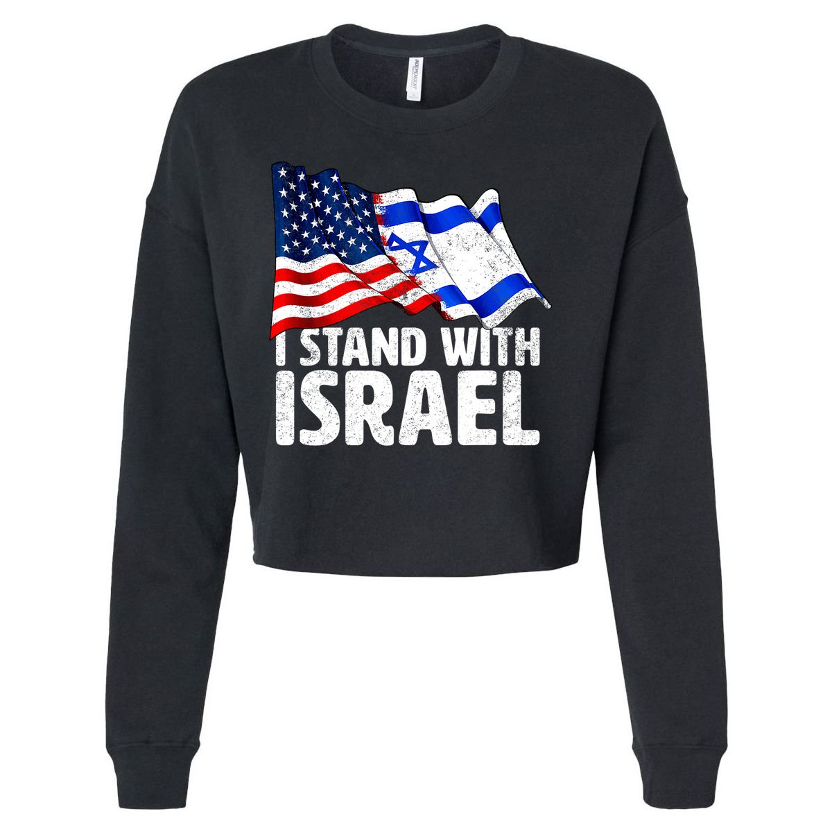 I Stand With Israel Israeli Pray For Israel Cropped Pullover Crew