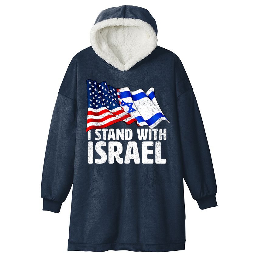 I Stand With Israel Israeli Pray For Israel Hooded Wearable Blanket