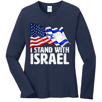 I Stand With Israel Israeli Pray For Israel Ladies Long Sleeve Shirt