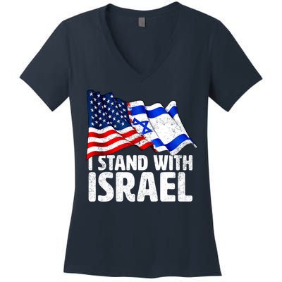 I Stand With Israel Israeli Pray For Israel Women's V-Neck T-Shirt