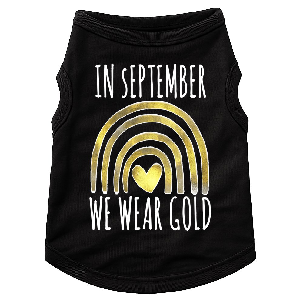 In September We Wear Gold Childhood Cancer Rainbow Doggie Tank