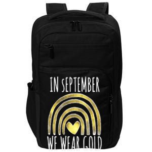 In September We Wear Gold Childhood Cancer Rainbow Impact Tech Backpack