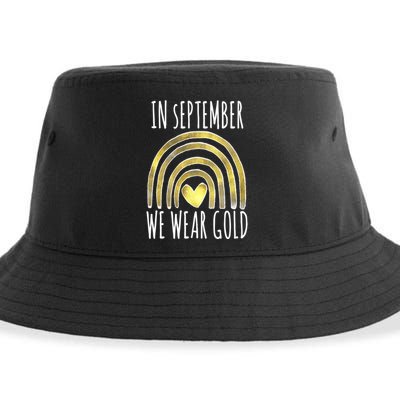 In September We Wear Gold Childhood Cancer Rainbow Sustainable Bucket Hat