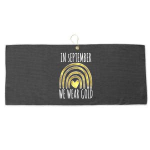 In September We Wear Gold Childhood Cancer Rainbow Large Microfiber Waffle Golf Towel