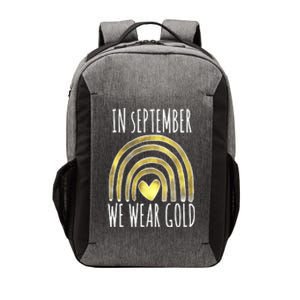 In September We Wear Gold Childhood Cancer Rainbow Vector Backpack