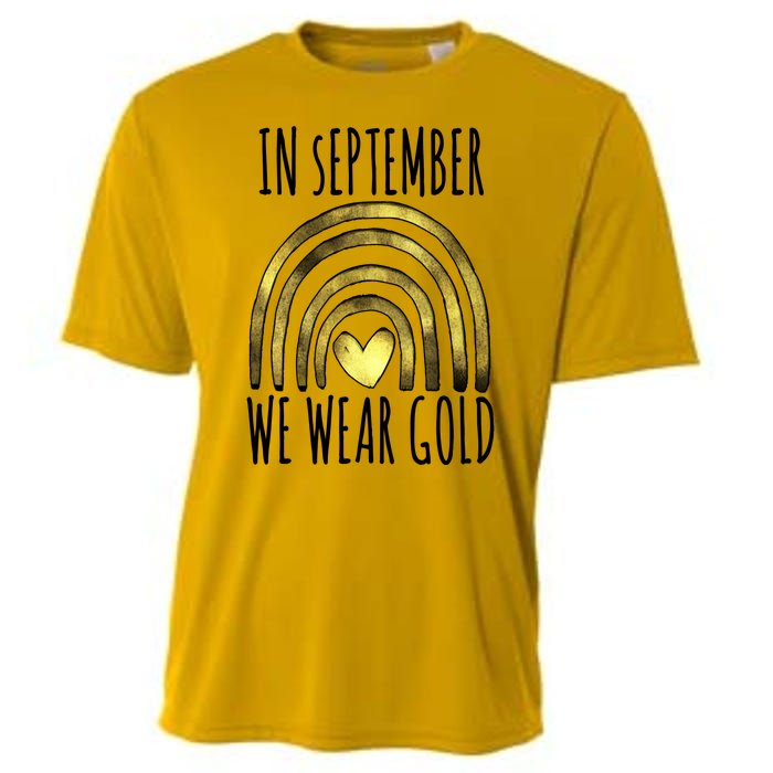 In September We Wear Gold Childhood Cancer Rainbow Cooling Performance Crew T-Shirt