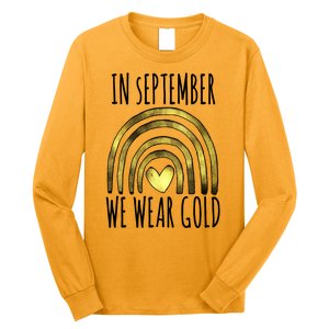 In September We Wear Gold Childhood Cancer Rainbow Long Sleeve Shirt