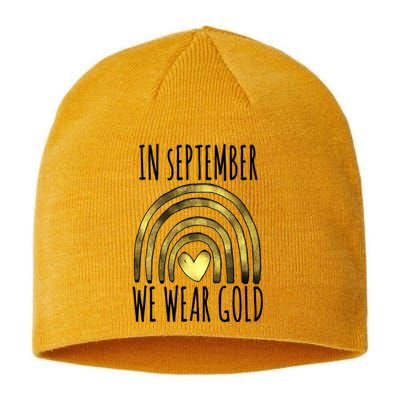 In September We Wear Gold Childhood Cancer Rainbow Sustainable Beanie