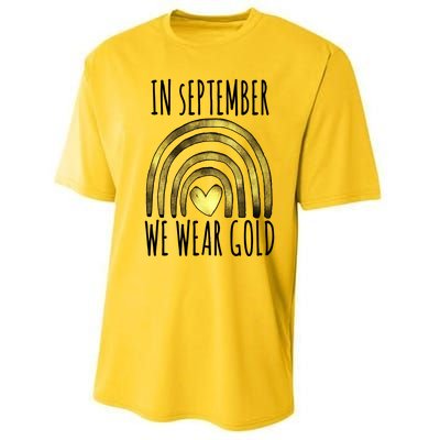 In September We Wear Gold Childhood Cancer Rainbow Performance Sprint T-Shirt