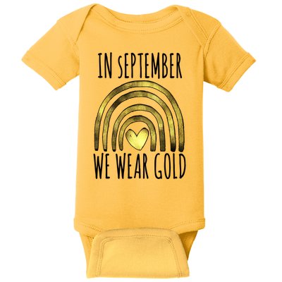 In September We Wear Gold Childhood Cancer Rainbow Baby Bodysuit