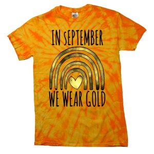 In September We Wear Gold Childhood Cancer Rainbow Tie-Dye T-Shirt