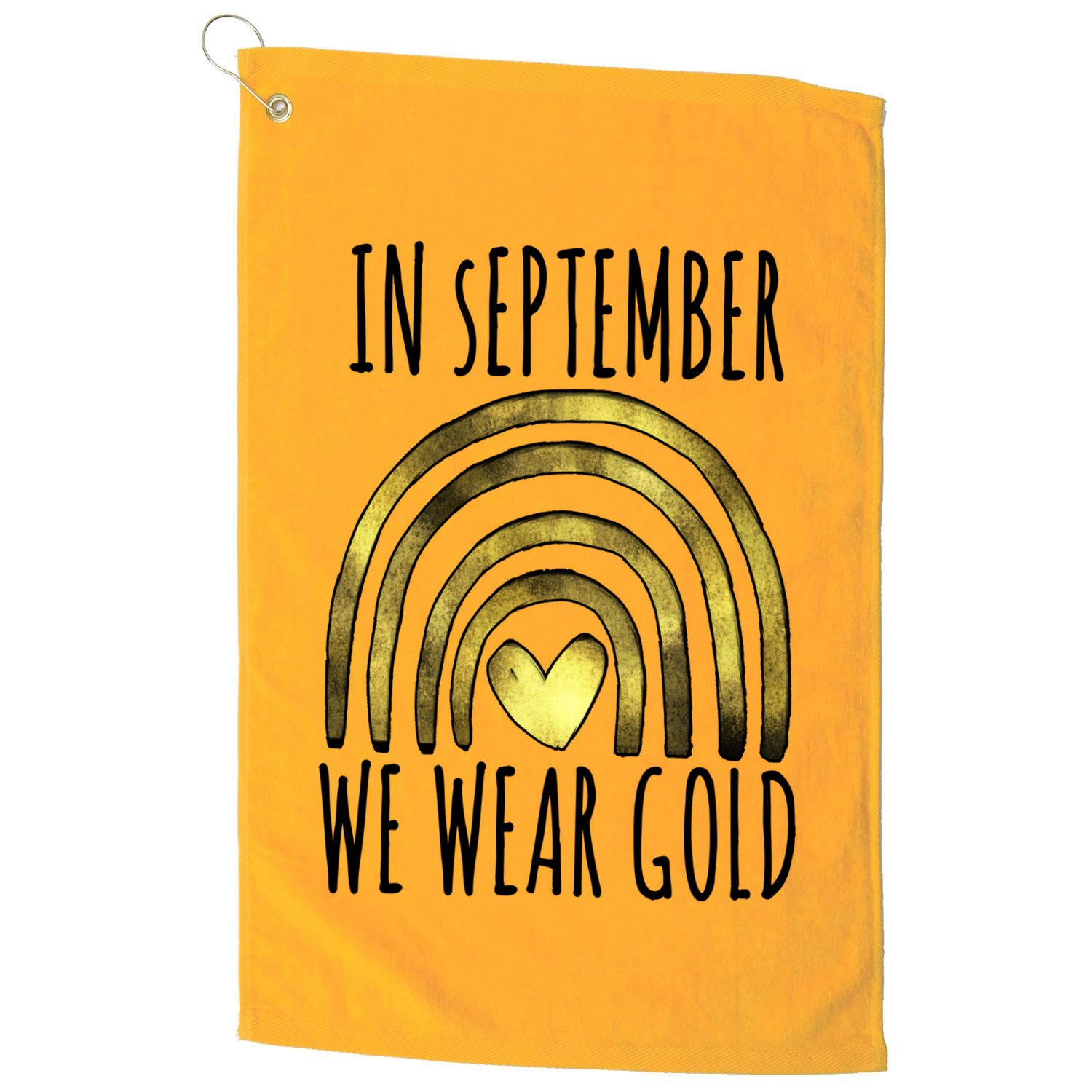 In September We Wear Gold Childhood Cancer Rainbow Golf Towel