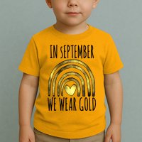 In September We Wear Gold Childhood Cancer Rainbow Toddler T-Shirt