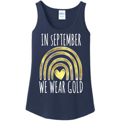 In September We Wear Gold Childhood Cancer Rainbow Ladies Essential Tank