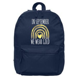 In September We Wear Gold Childhood Cancer Rainbow 16 in Basic Backpack