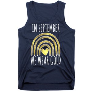 In September We Wear Gold Childhood Cancer Rainbow Tank Top