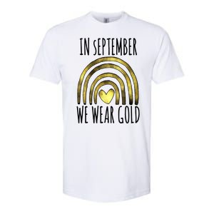 In September We Wear Gold Childhood Cancer Rainbow Softstyle CVC T-Shirt