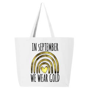 In September We Wear Gold Childhood Cancer Rainbow 25L Jumbo Tote