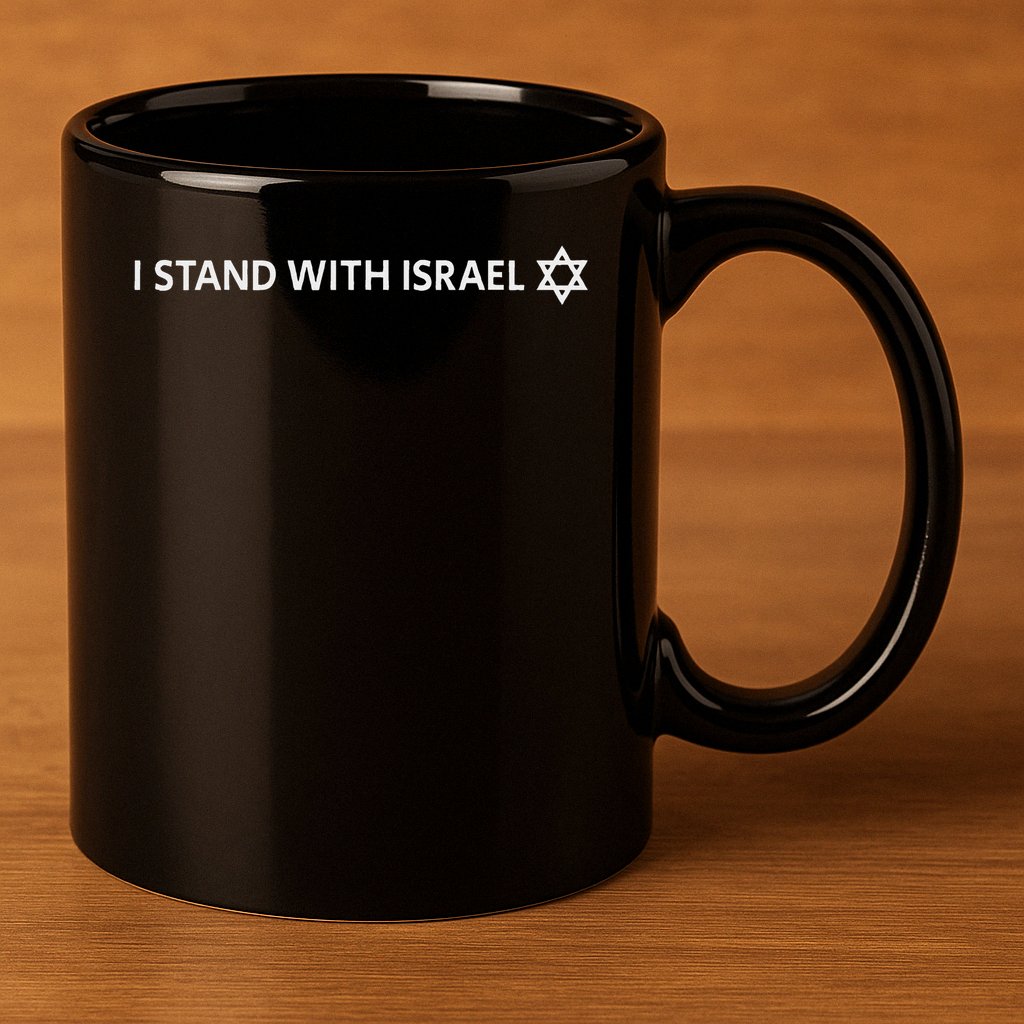 I Stand With Israel Israeli Flag Jewish Star Of David 11oz C Handle Ceramic Mug