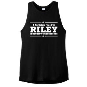 I Stand With Riley Gaines #ProtectWomensSports Ladies PosiCharge Tri-Blend Wicking Tank