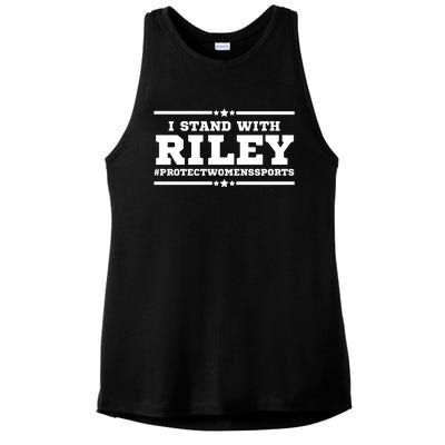 I Stand With Riley Gaines #ProtectWomensSports Ladies PosiCharge Tri-Blend Wicking Tank