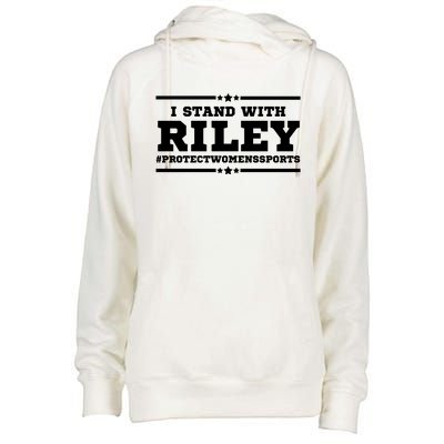 I Stand With Riley Gaines #ProtectWomensSports Womens Funnel Neck Pullover Hood