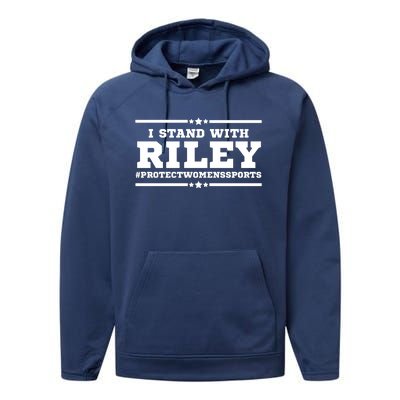 I Stand With Riley Gaines #ProtectWomensSports Performance Fleece Hoodie