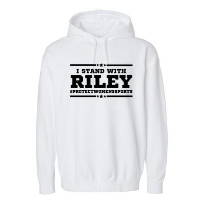 I Stand With Riley Gaines #ProtectWomensSports Garment-Dyed Fleece Hoodie