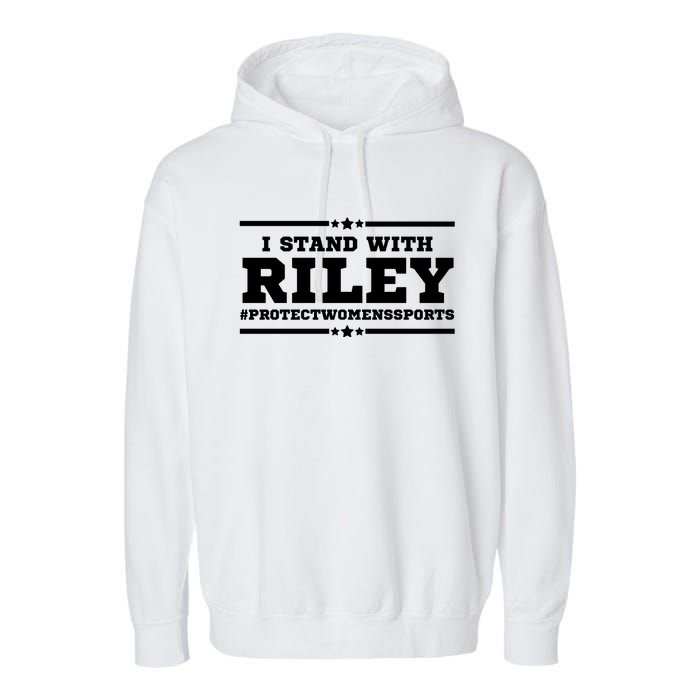 I Stand With Riley Gaines #ProtectWomensSports Garment-Dyed Fleece Hoodie