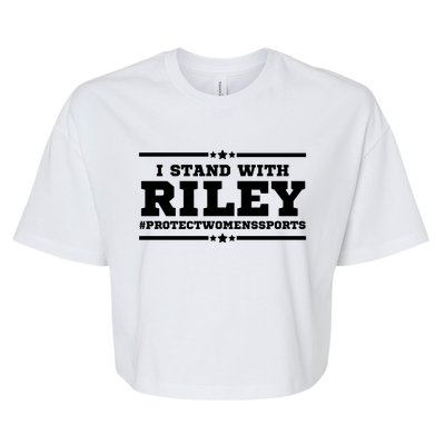 I Stand With Riley Gaines #ProtectWomensSports Bella+Canvas Jersey Crop Tee