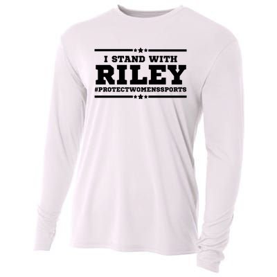 I Stand With Riley Gaines #ProtectWomensSports Cooling Performance Long Sleeve Crew