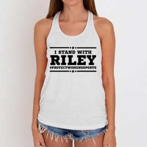 I Stand With Riley Gaines #ProtectWomensSports Women's Knotted Racerback Tank