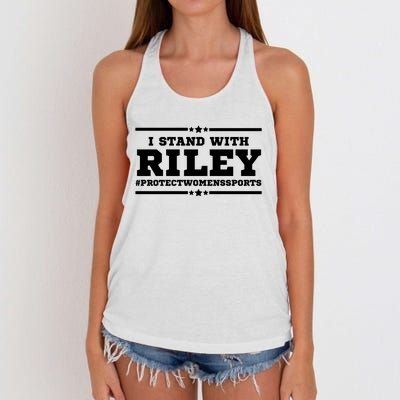 I Stand With Riley Gaines #ProtectWomensSports Women's Knotted Racerback Tank