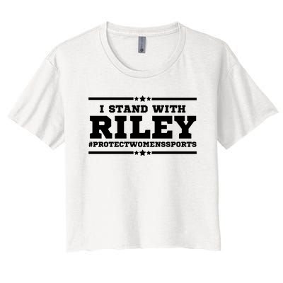 I Stand With Riley Gaines #ProtectWomensSports Women's Crop Top Tee