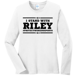 I Stand With Riley Gaines #ProtectWomensSports Ladies Long Sleeve Shirt