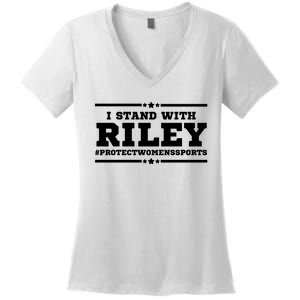 I Stand With Riley Gaines #ProtectWomensSports Women's V-Neck T-Shirt