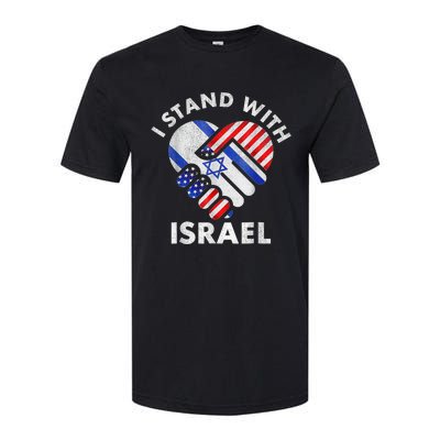 I Stand With Israel USA American Flag with Israel Flag Softstyle CVC T-Shirt