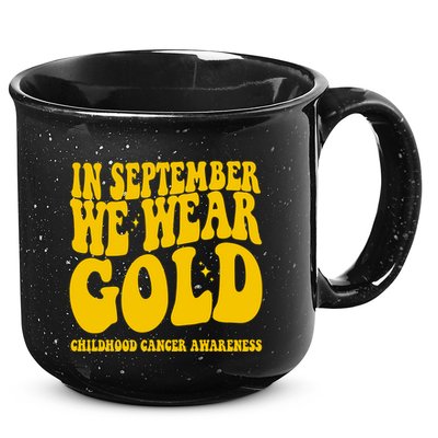 In September We Wear Gold Childhood Cancer Awareness 15oz Campfire Ceramic Mug