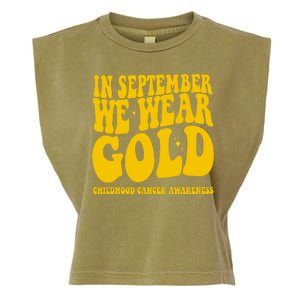 In September We Wear Gold Childhood Cancer Awareness Garment-Dyed Women's Muscle Tee