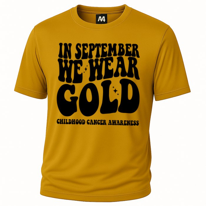 In September We Wear Gold Childhood Cancer Awareness Cooling Performance Crew T-Shirt