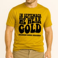 In September We Wear Gold Childhood Cancer Awareness Cooling Performance Crew T-Shirt