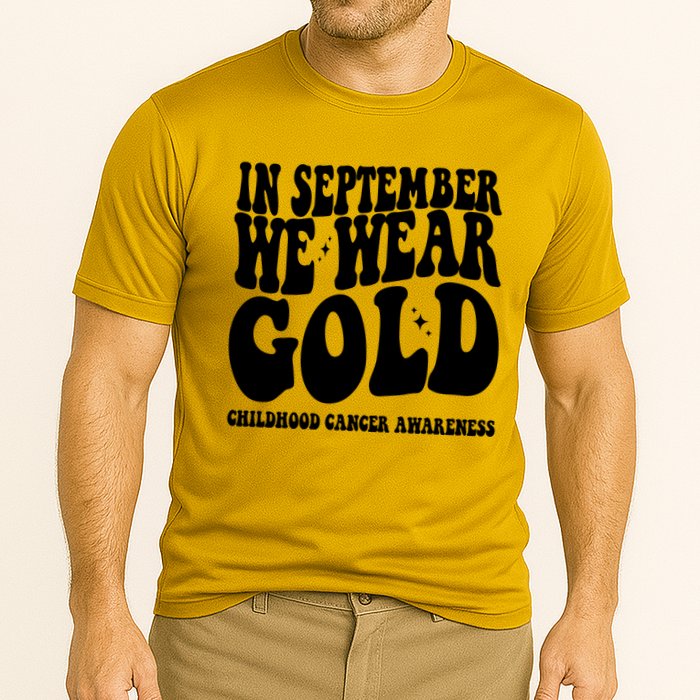 In September We Wear Gold Childhood Cancer Awareness Cooling Performance Crew T-Shirt
